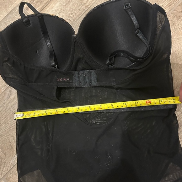 Black Fuchsia Secret Lace Womens Sequin Panel Bodysuit Size Large Art Deco New - Picture 12 of 12